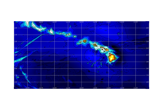 Рис. 1. Региональная модель Гавайских островов